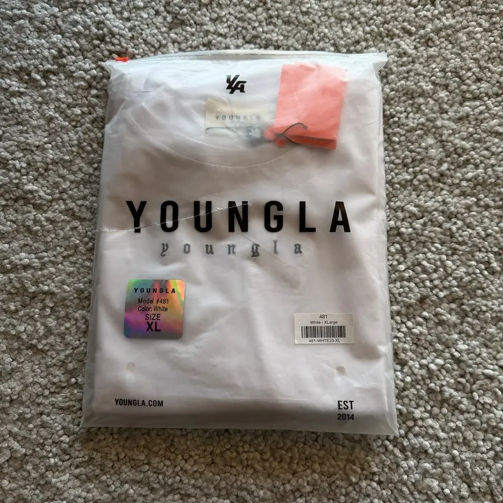 Men's YoungLA 481 Tees, XL, 100%Cotton, NWT, White - Picture 5 of 5